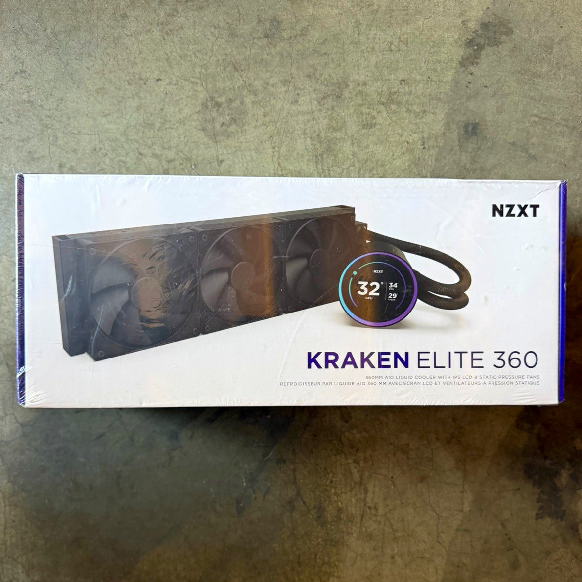 NZXT Kraken Elite 360 360mm AIO Liquid CPU Cooler w/ Display, Black