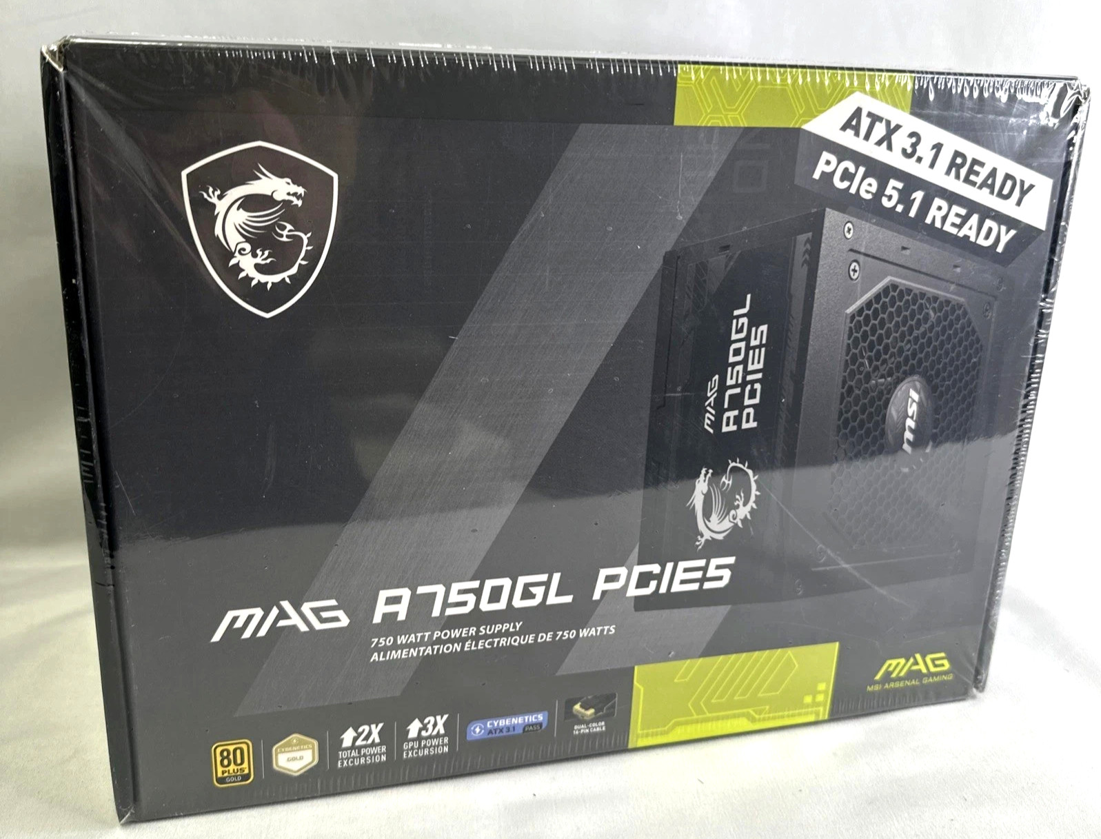 MSI - MAG A750GL PCIE 5 750W ATX 3.1 Full Modular 80+ Gold Gaming Power Supply