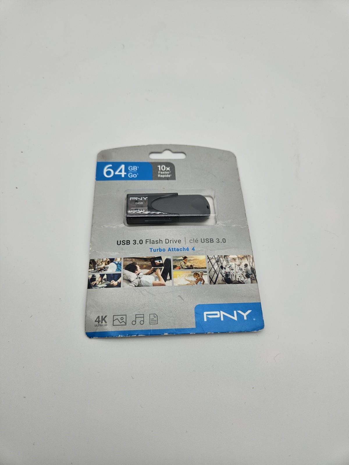 PNY Elite Turbo Attache 4 64GB USB 3.2 Flash Drive Black/Grey