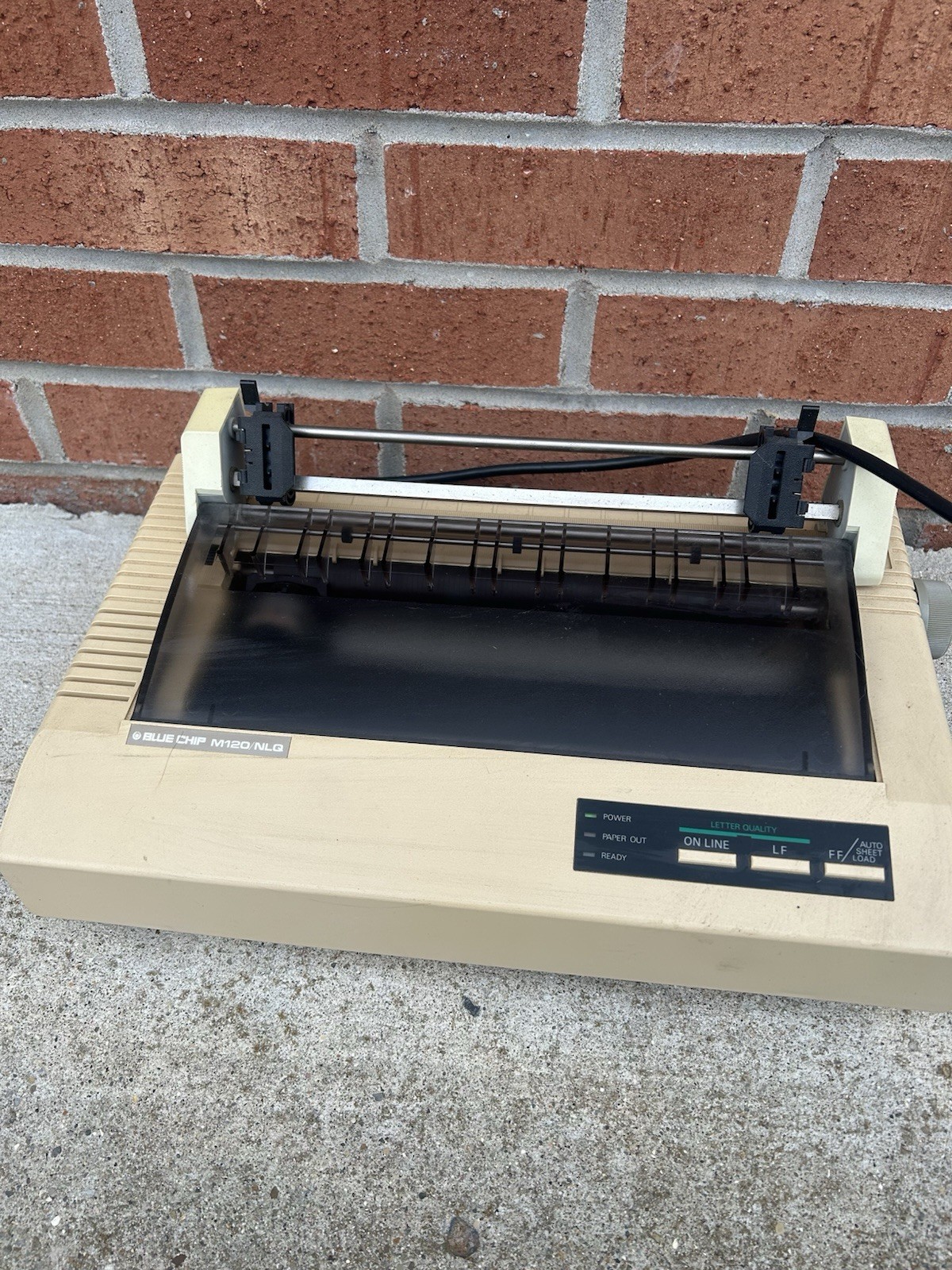 Vtg Blue Chip Co Dot Matrix Printer Model M120/NLQ For Parts Untested Turns On