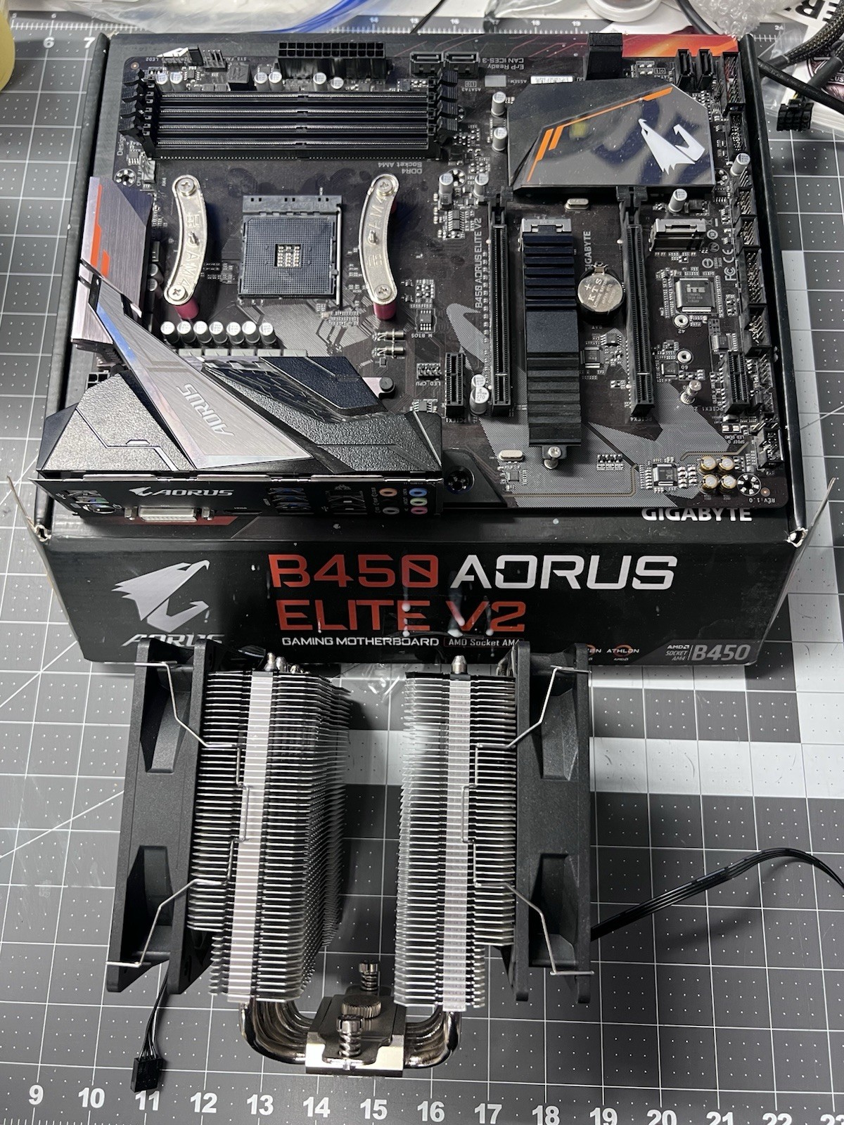 For Gigabyte B450 AORUS ELITE AMD AM4 DDR4 ATX Motherboard 256GB M.2 AND FANS