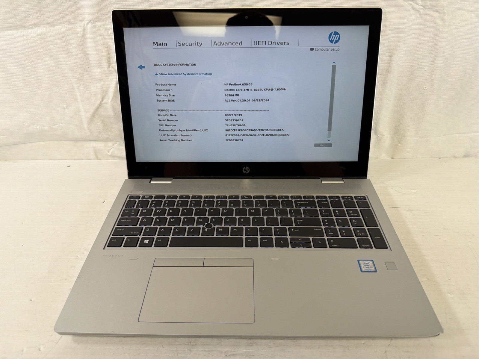 HP Probook 650 G5 i5 8265U @ 1.60GHz 16GB RAM NO HDD NO OS #1