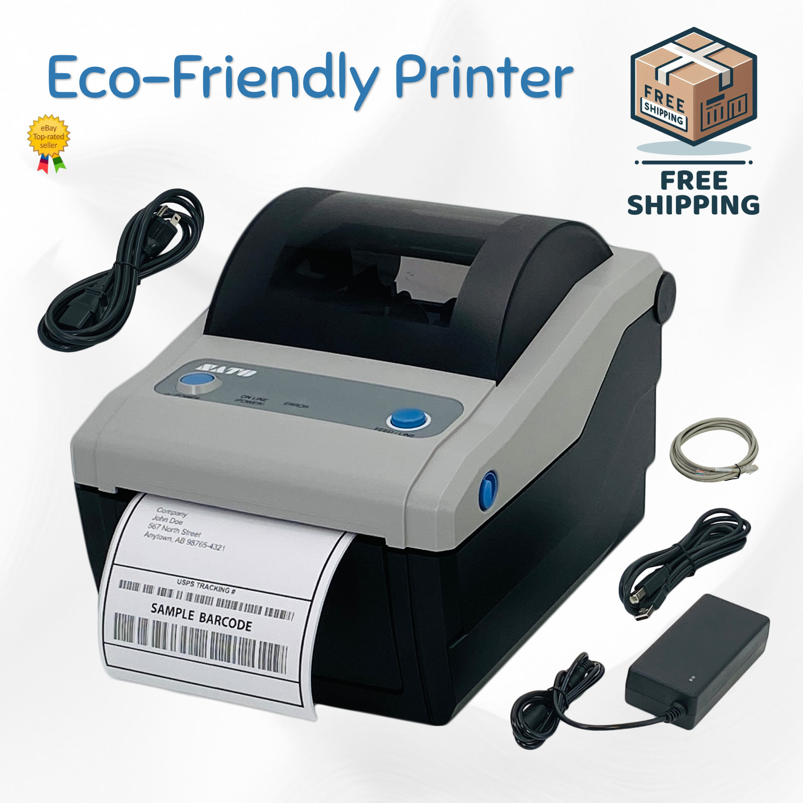 SATO CG412DT Eco-Friendly Direct Thermal Barcode Label Printer + 1 Year Warranty