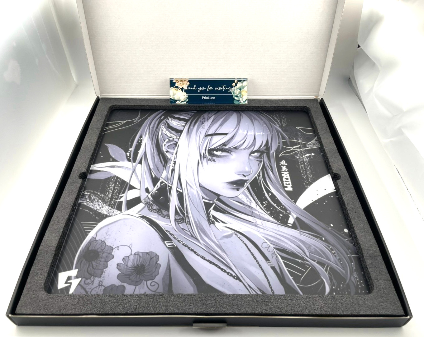 GLSSWRKS Kazemi Premium Glass Mouse Pad Dark 500x500 Japan Limited Edition Mint