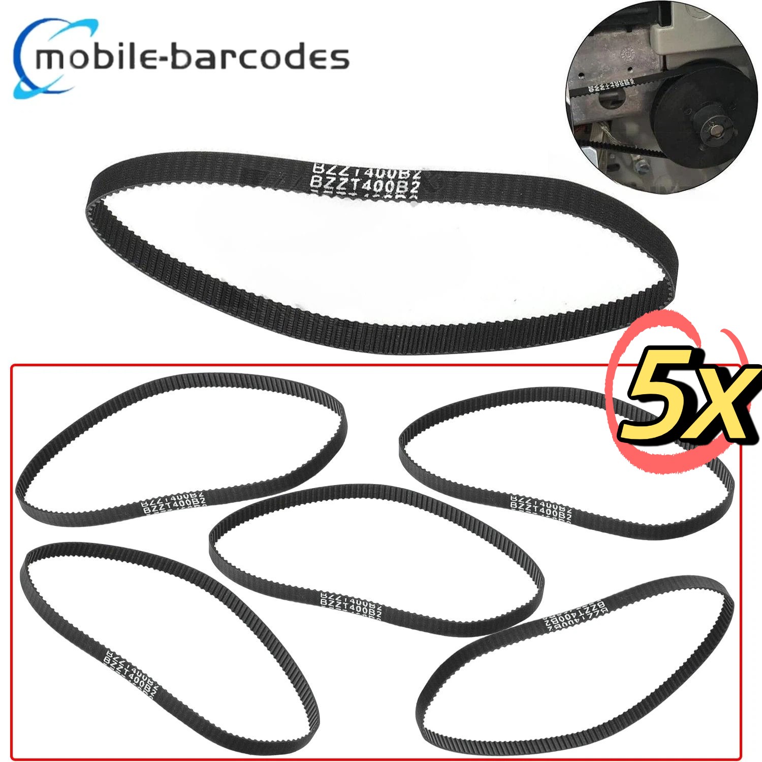 5pcs Main Drive Belt(203dpi) for Zebra ZT410 ZT420 ZM400 ZM600 Printer PN:79866M