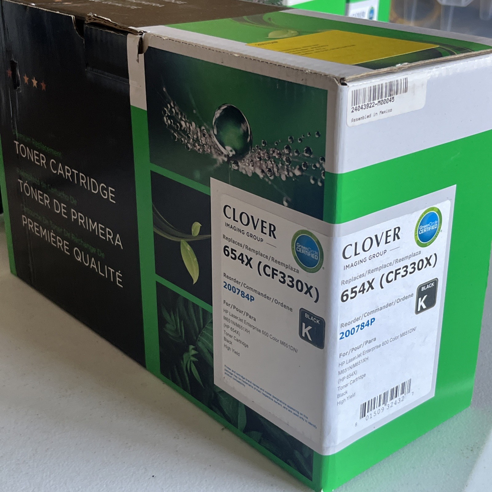 New In Box Clover Black 654X CF330X Ink Cartridge 200784P