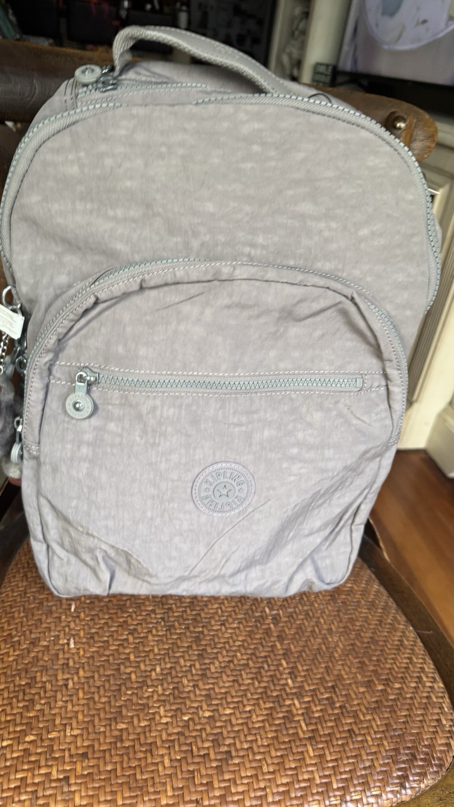 Kipling Seoul OFT Cool Grey Tonal backpack Laptop Bag NWT
