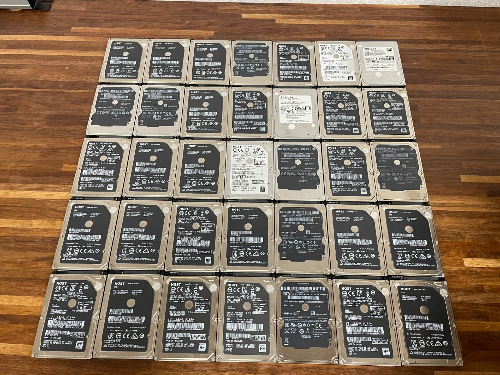 Lot of 35 1TB 2.5" Hard Drive HDD