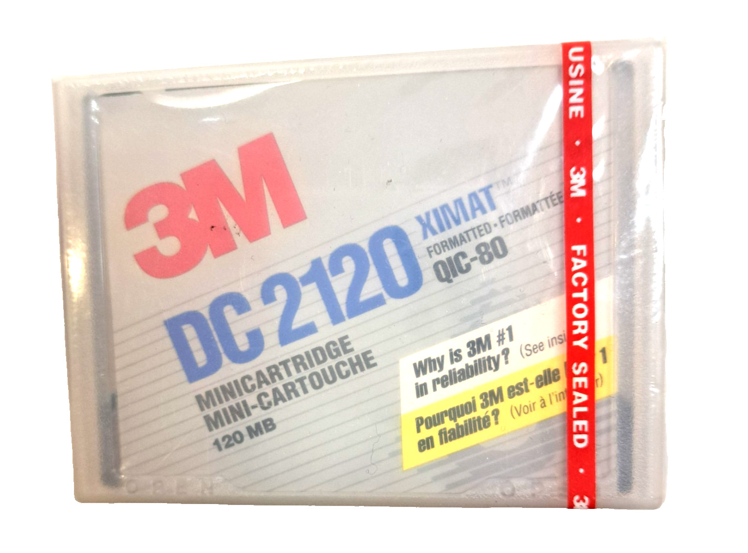 3M DC2120 Mini Data Cartridge 120 MB Bytes XIMAT FORMATTED QIC-80 VINTAGE 1993