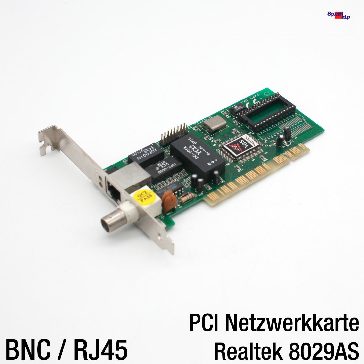 Yes Netware Realtek RTL8029AS PCI BNC Network Card Ethernet LAN