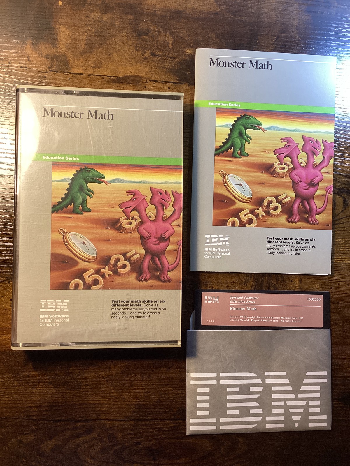 RARE ~ IBM Monster Math 1983 Vintage 5.25" Floppy Disk Game for PC XT PCjr