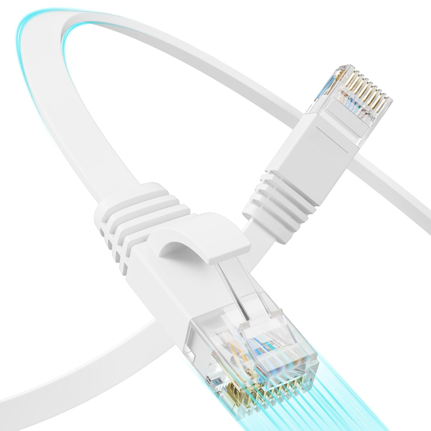 Cat 6 Flat Ethernet Cable 50 FT, UTP 10Gbps High-Speed Cat6 Ethernet Cable