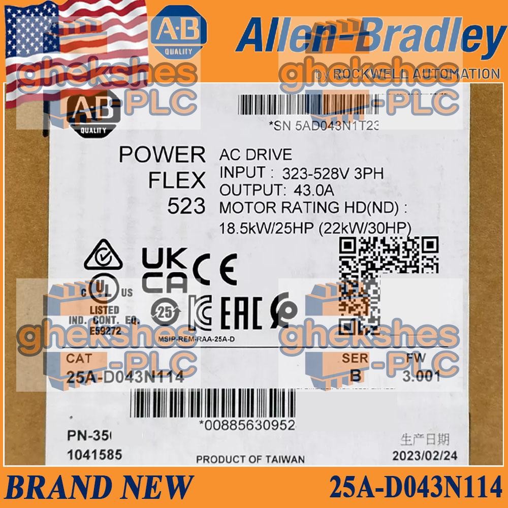 NEW NEW PLC 25A-D043N114 AB PowerFlex 523 22kW (30Hp) AC Drive 25AD043N114