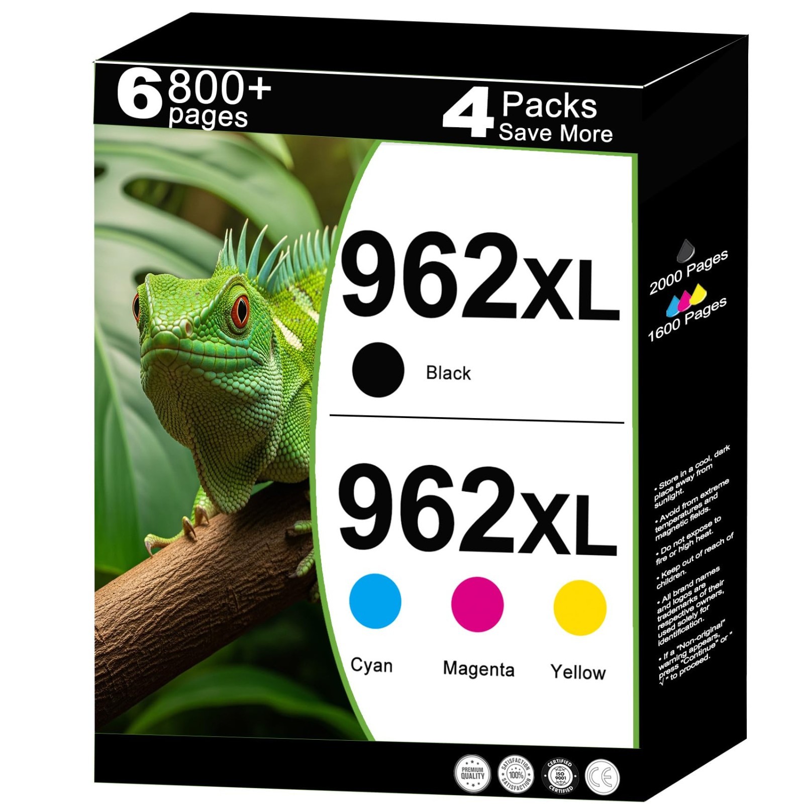 962XL Ink Cartridges 4 Pack for HP OfficeJet Pro 9015e 9025e 9020e