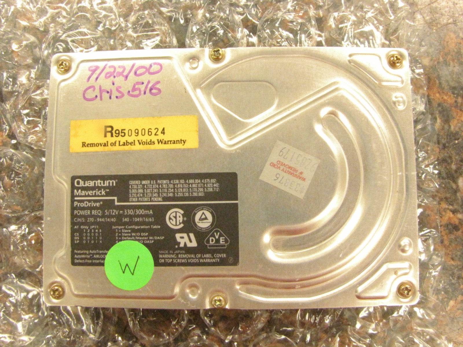 RARE Quantum Maverick ProDrive 540Mb SCSI Hard Disk MV54S011 TESTED/WORKS -NK44