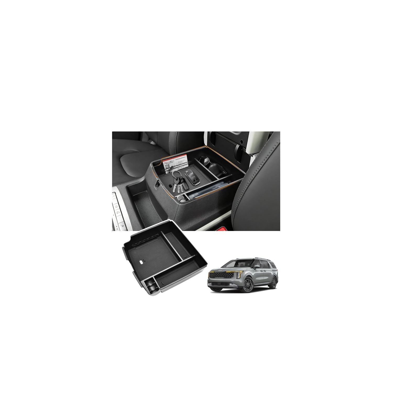 Center Console Organizer Compatible with 2022~2026 Kia Carnival Car Storage Tray