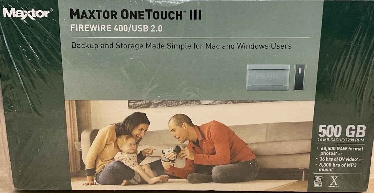 Maxtor OneTouch III 500GB External Hard Drive USB 2.0 Desktop Storage Kit