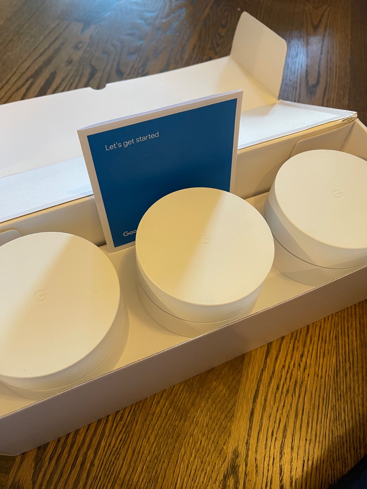 Google Wifi AC1200 Mesh WiFi System 3-Pack White Routers + Box & Cords