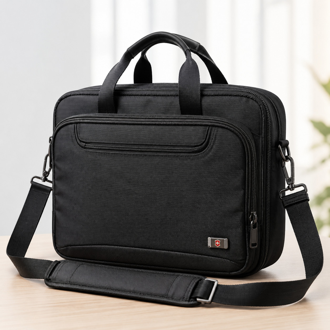 Victorinox Swiss Army Expandable Laptop Briefcase Shoulder Bag Black 16” Work