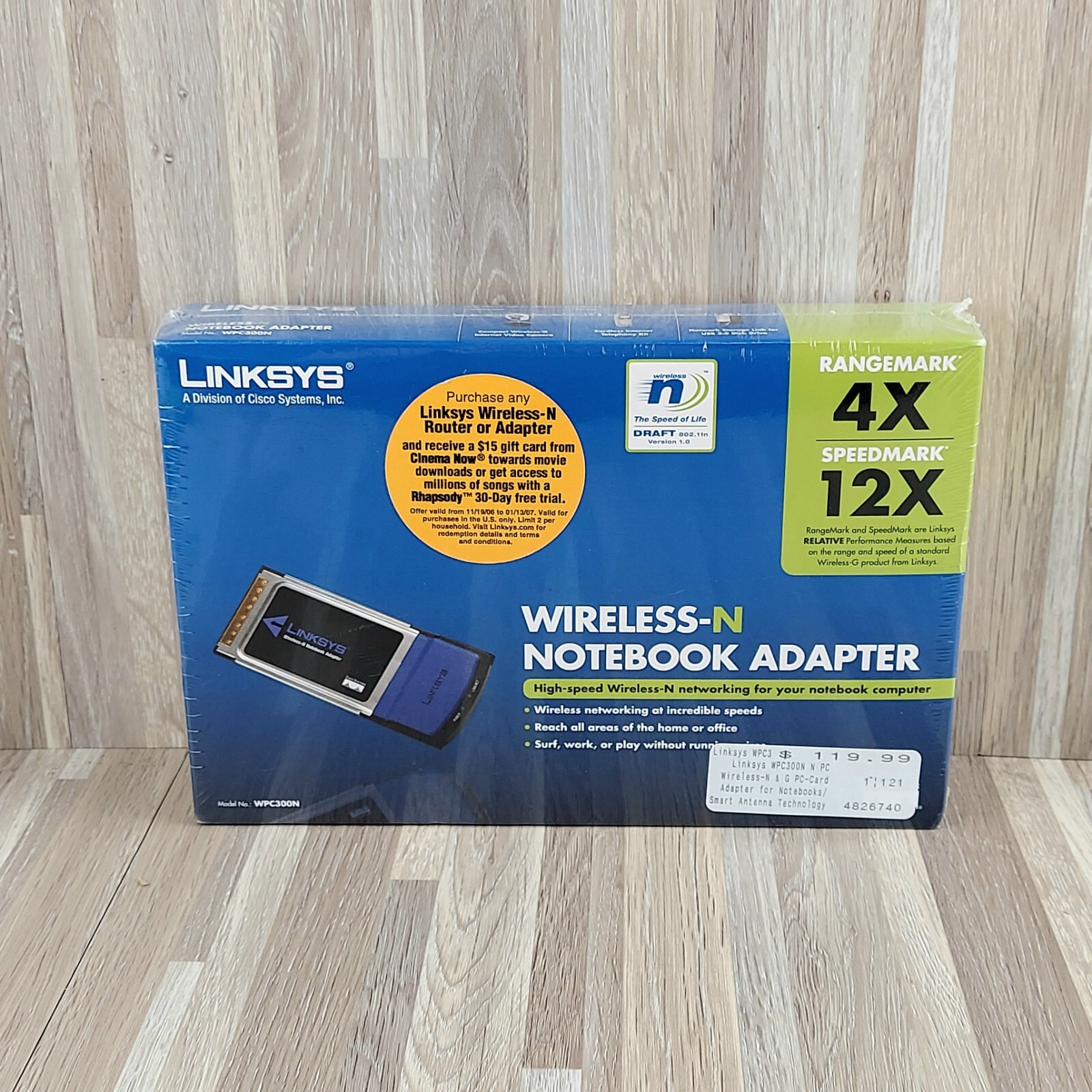 Linksys WPC300N  Wireless-N Notebook Adapter ~ New in box