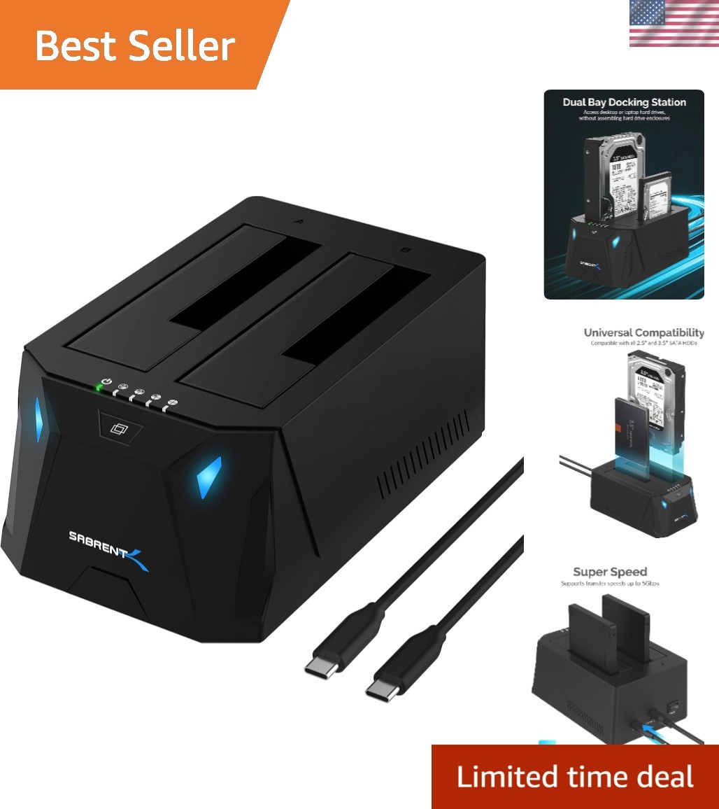Dual-Bay USB-C Hard Drive Docking Station & Cloner EC-CH2B