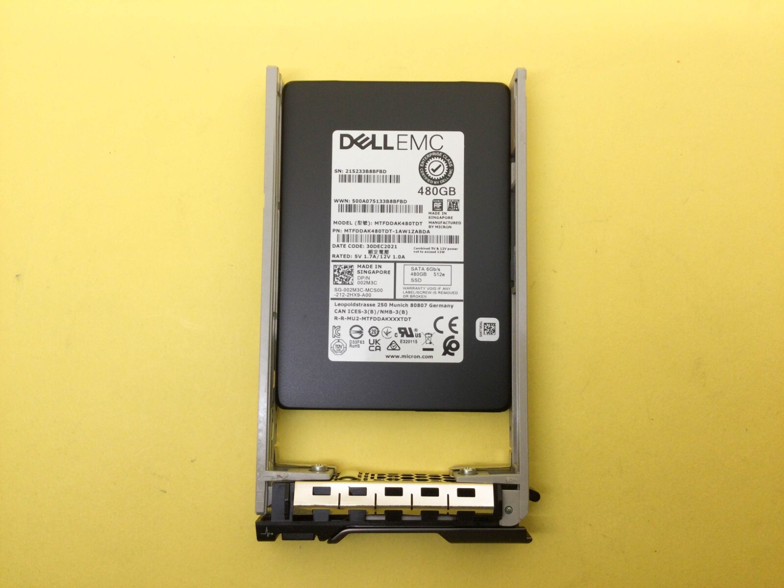02M3C Dell 480GB SATA 6Gbps Mix Use TLC 2.5'' 512e SSD MTFDDAK480TDT