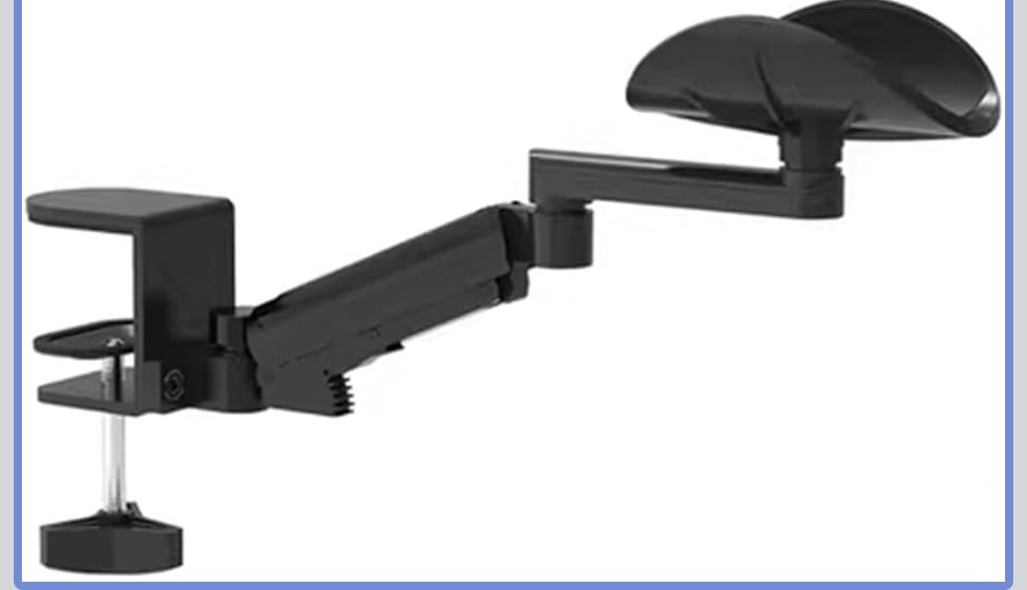 Upgraded Clamp-on Adjustable Armrest Above/Below Table Extension Platform Arm...