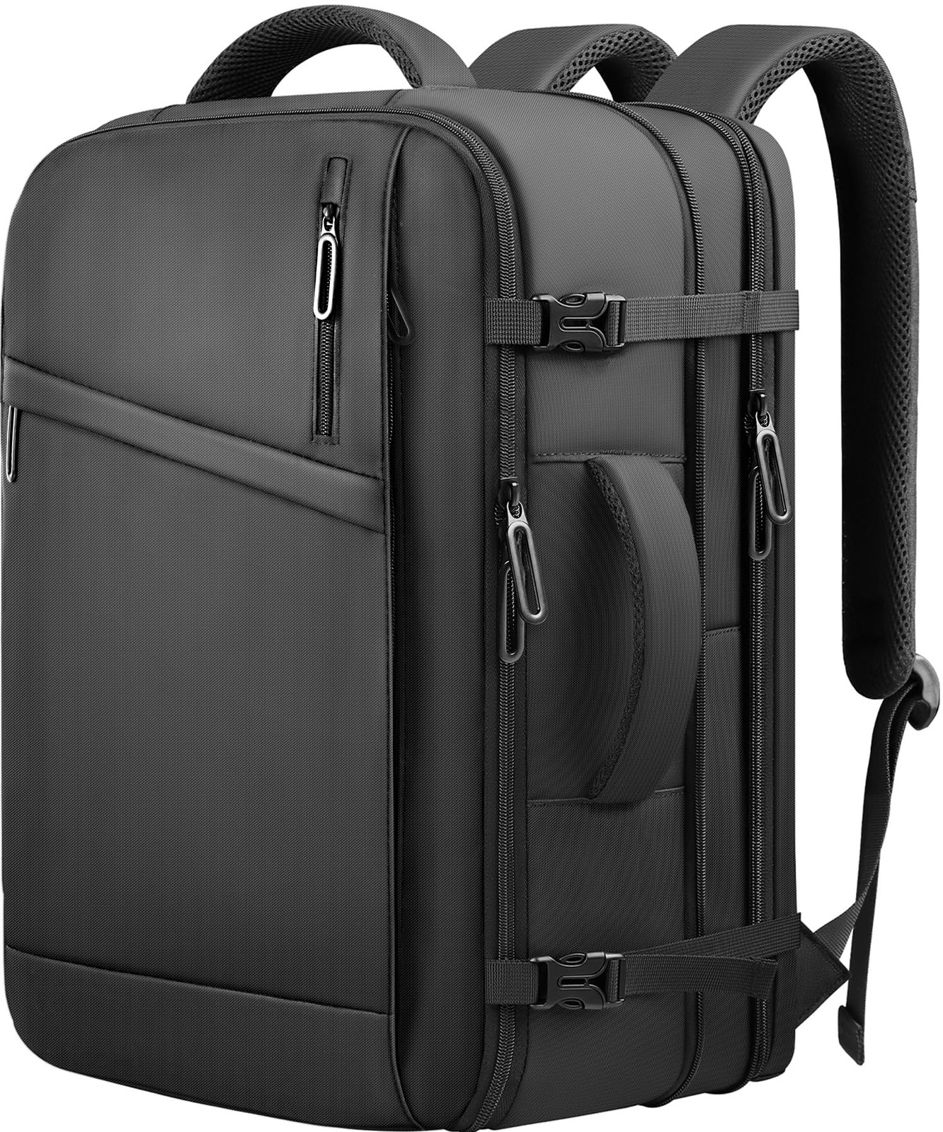 Naukay Travel Backpack,50L Expandable Carry on Backpack for 17.3 Inch, Black