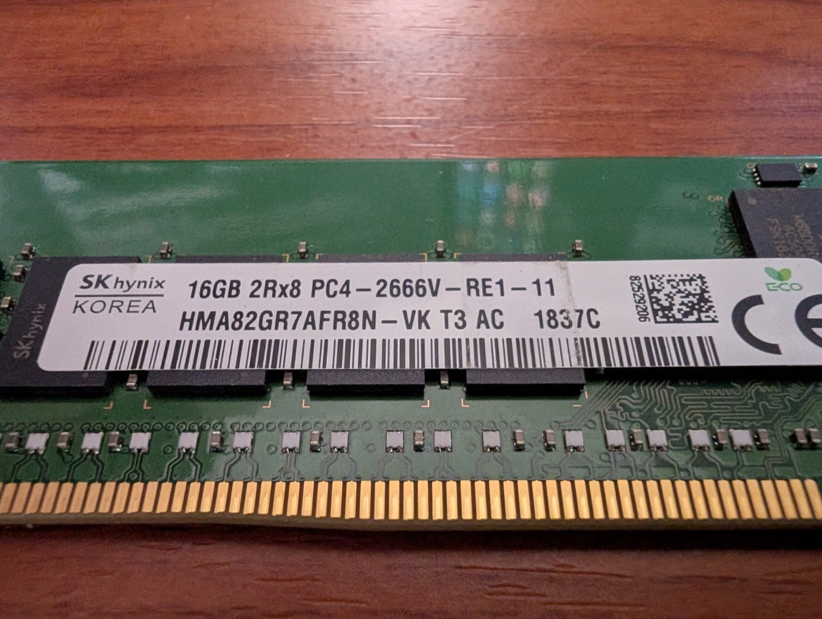 SK Hynix HMA82GR7AFR8N-VK 16GB PC4-2666V-RE1-11 2Rx8 DDR4 ECC RAM RDIMM