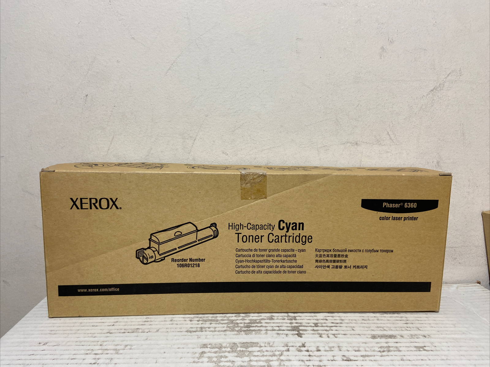 Imperfect Box Genuine Xerox 106R01218 Phaser 6360 Cyan High-Capacity