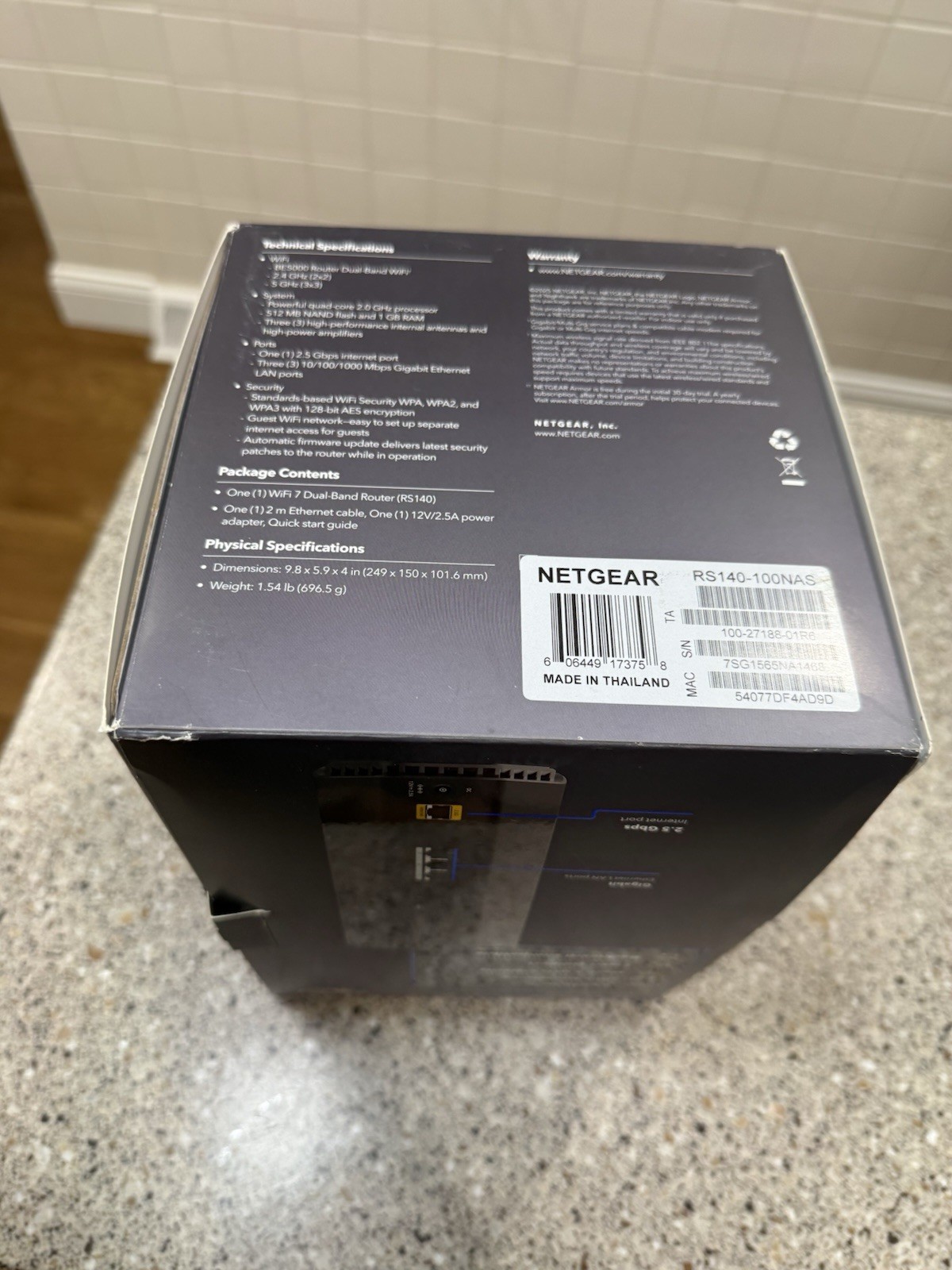 Nighthawk WiFi 7 Rs140 Dual Band Router [Netgear Be5000 Router ]