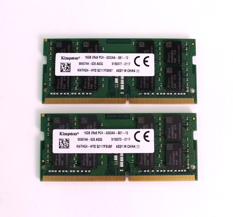 Kingston 32GB (2x16GB) SODIMM DDR4-3200MHz RAM | 2Rx8 PC4-3200AA-SE1-12