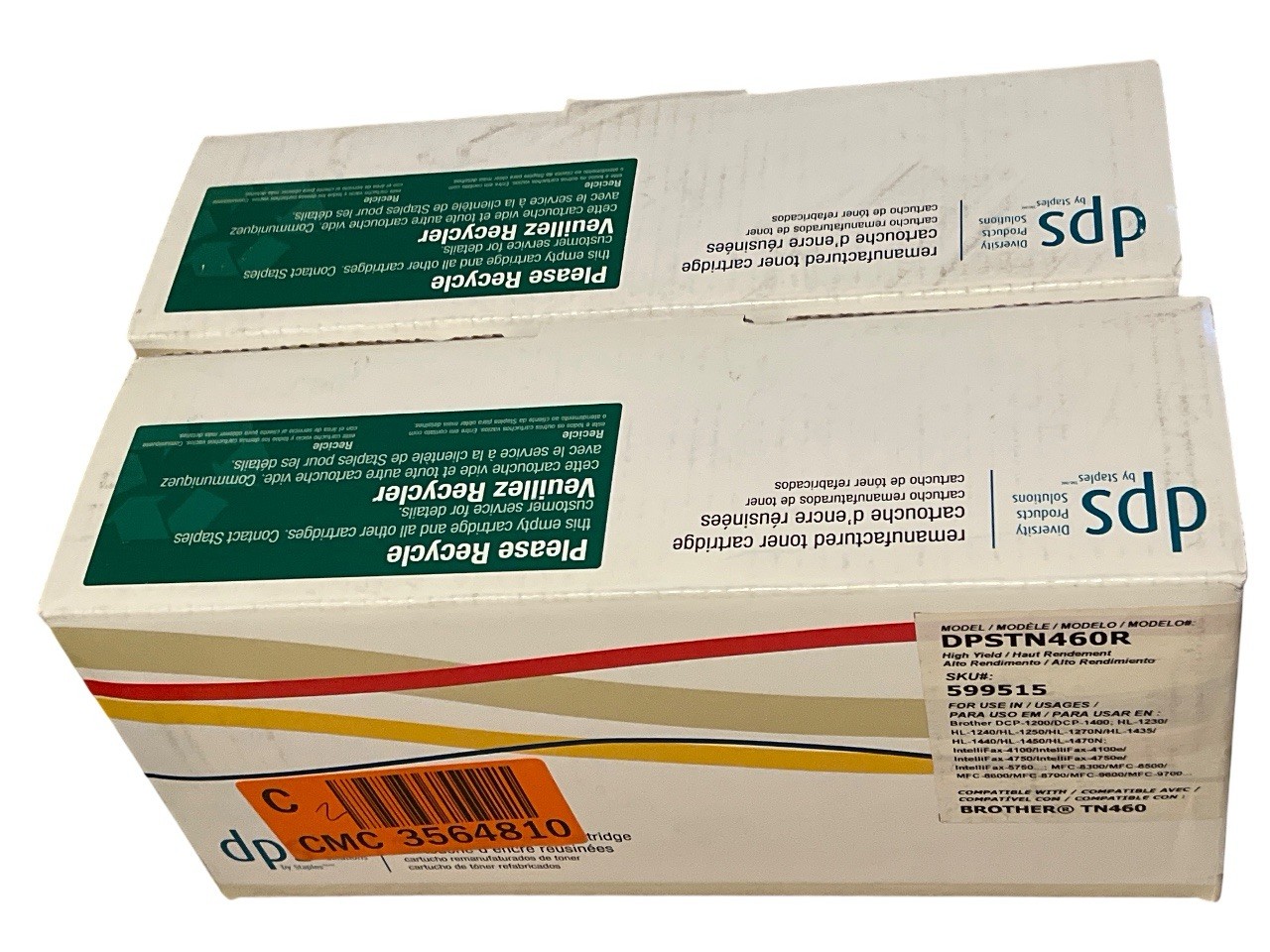 2Pack Brother TN460 Comparable High Yield Laser Toner Cartridge - Black
