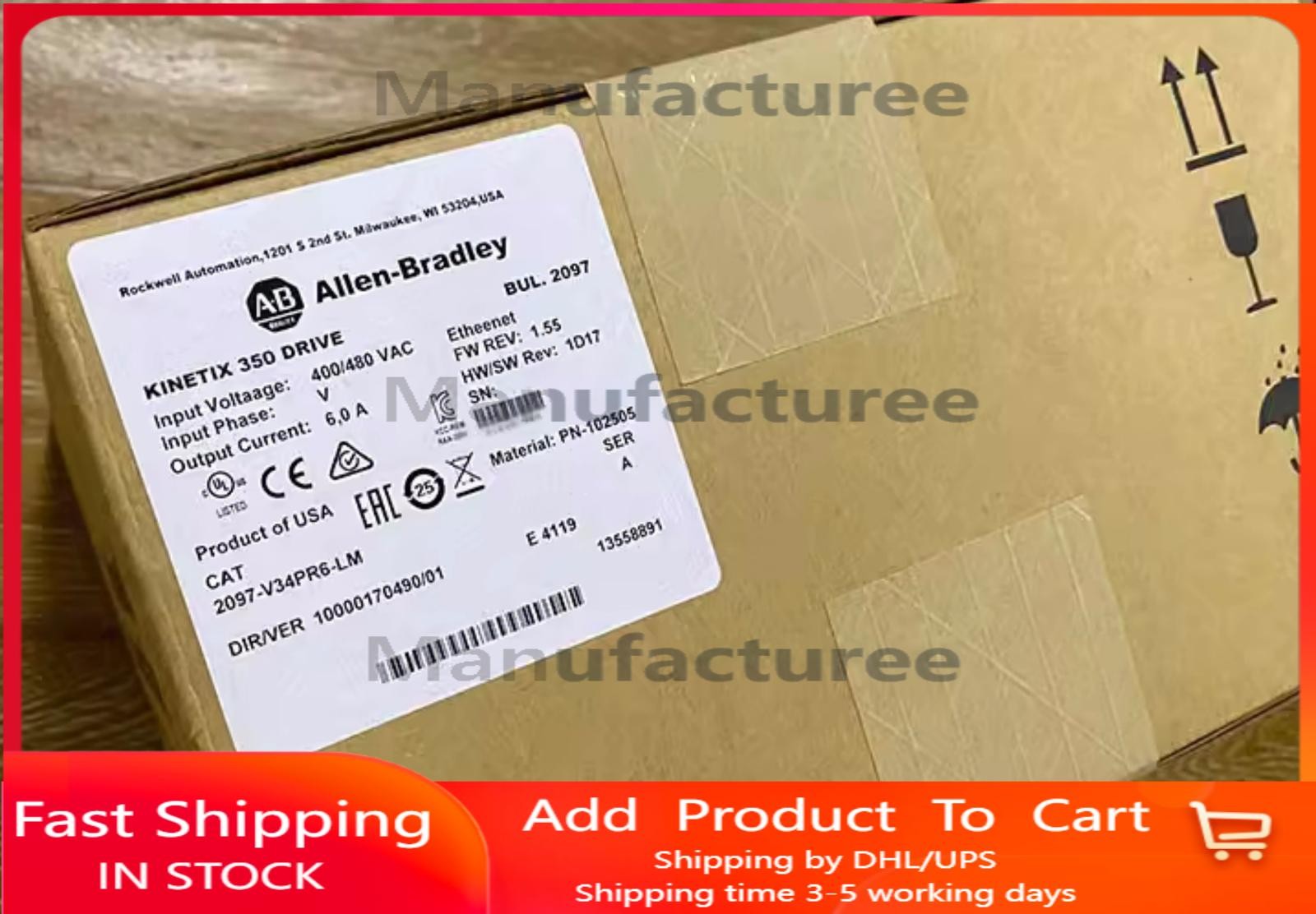 2pcs Brand NEW Allen-Bradley 2097-V34PR6-LM Kinetex 350 Servo Driver FOR VIP