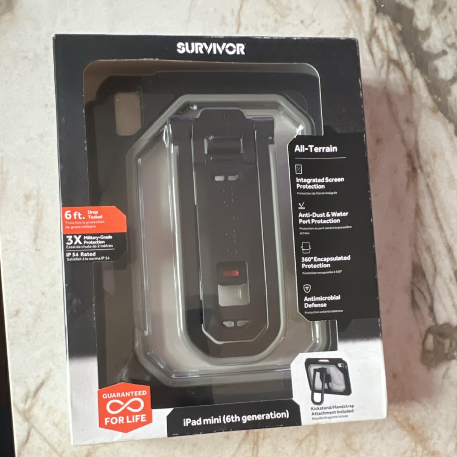 Survivor Rugged Case for iPad mini (6th Gen) Black 360° Protection Kickstand