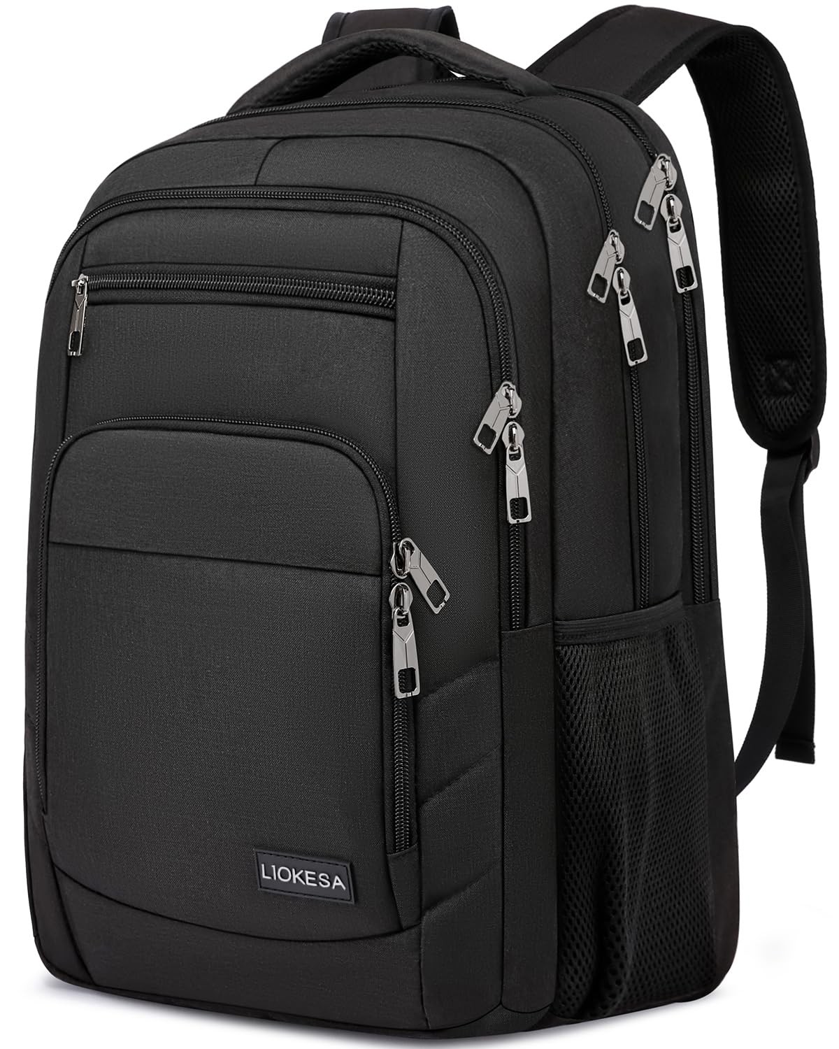Liokesa Laptop Backpack for Men Women, School Backpacks 15.6 Inch, Black
