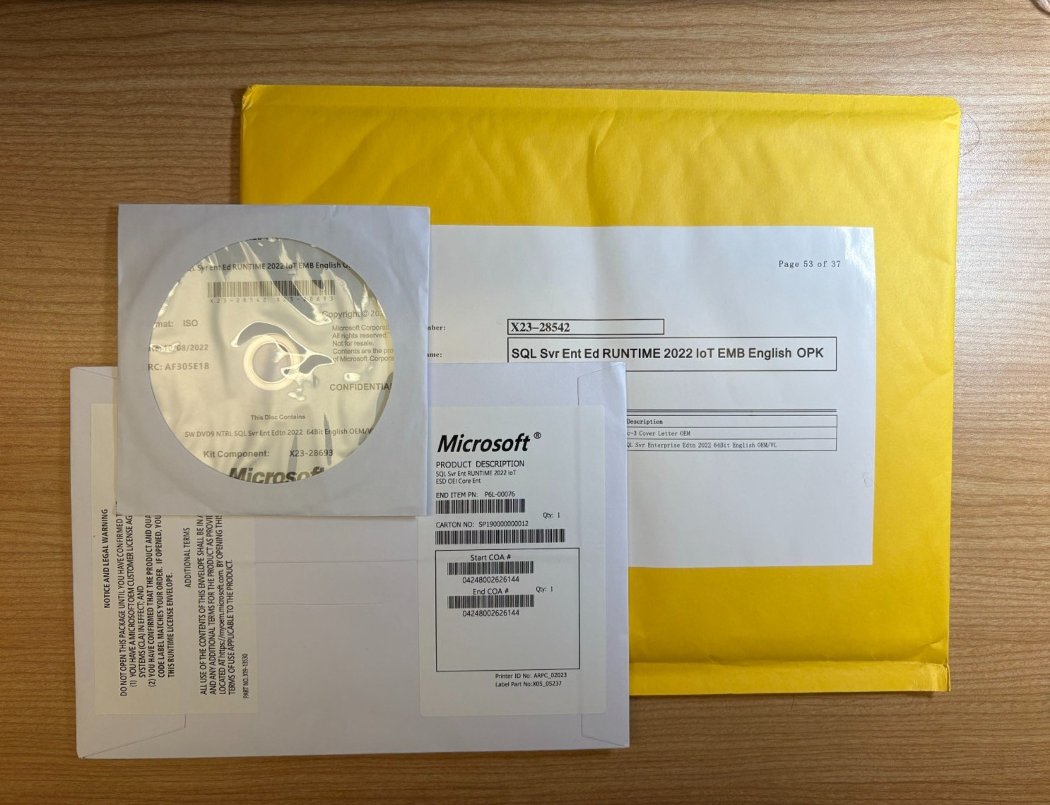 SQL Server 2022 Enterprise License DVD CoA w/ Unlimited Cores & Unlimited CALs