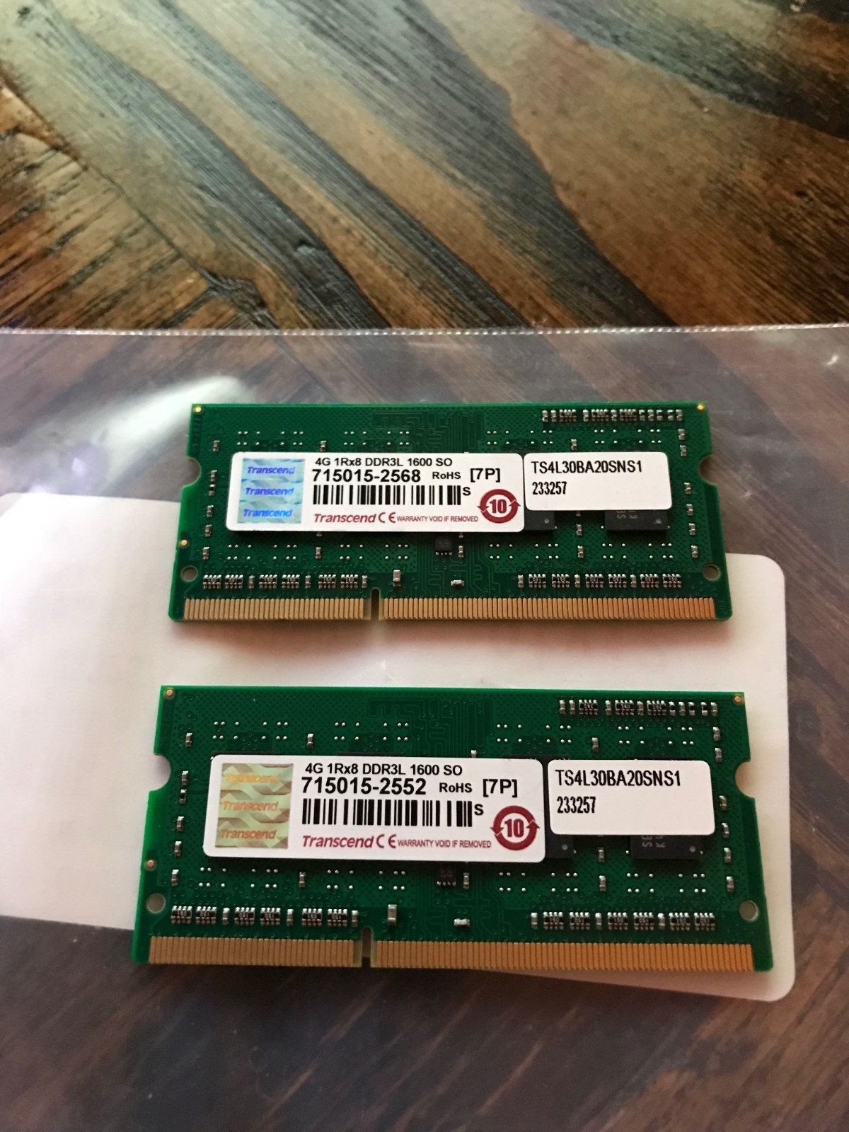 Transcend 8GB 2x4GB DDR3L 1600 SO Laptop Memory