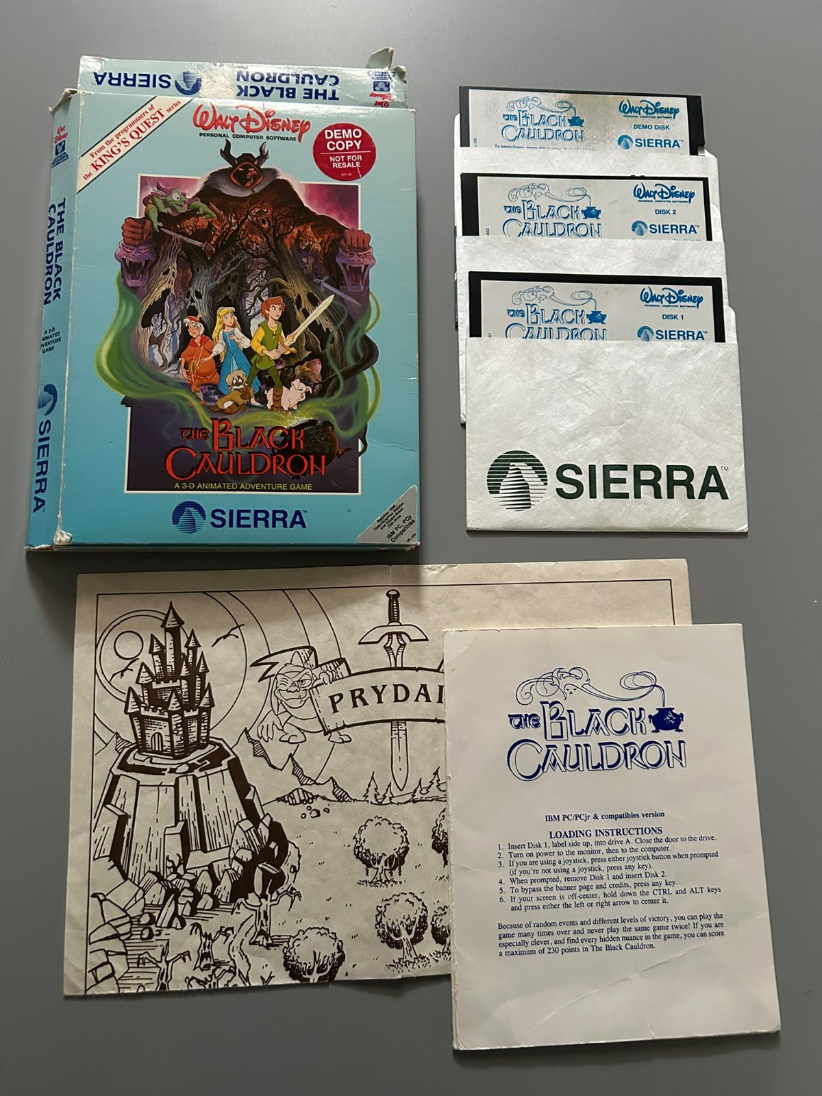 Disney’s The Black Cauldron Vintage PC game by Sierra for DOS on 5 ¼ Disks