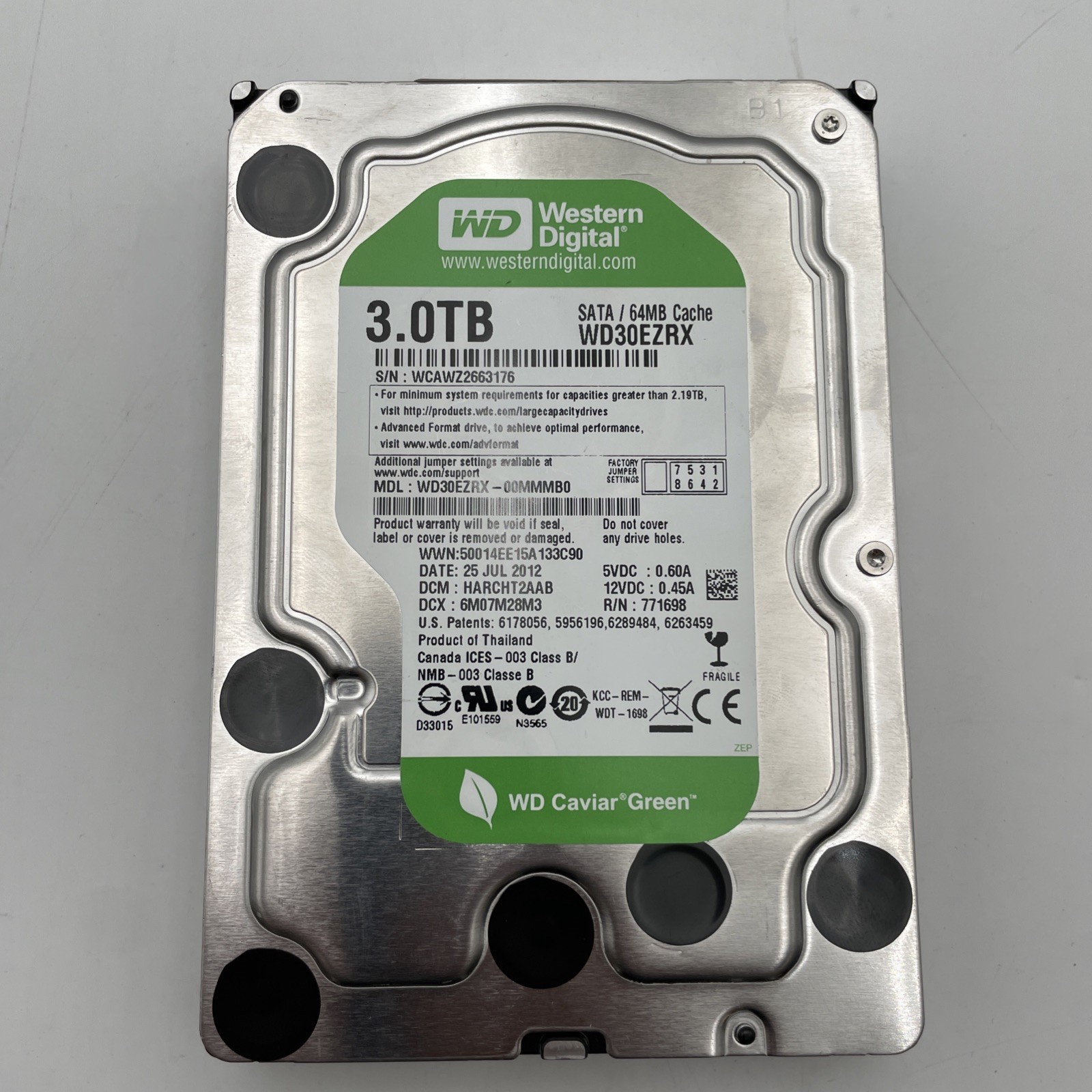 Western Digital WD Caviar Green WD30EZRX 3TB 3.5" 5400RPM SATA III Hard Drive