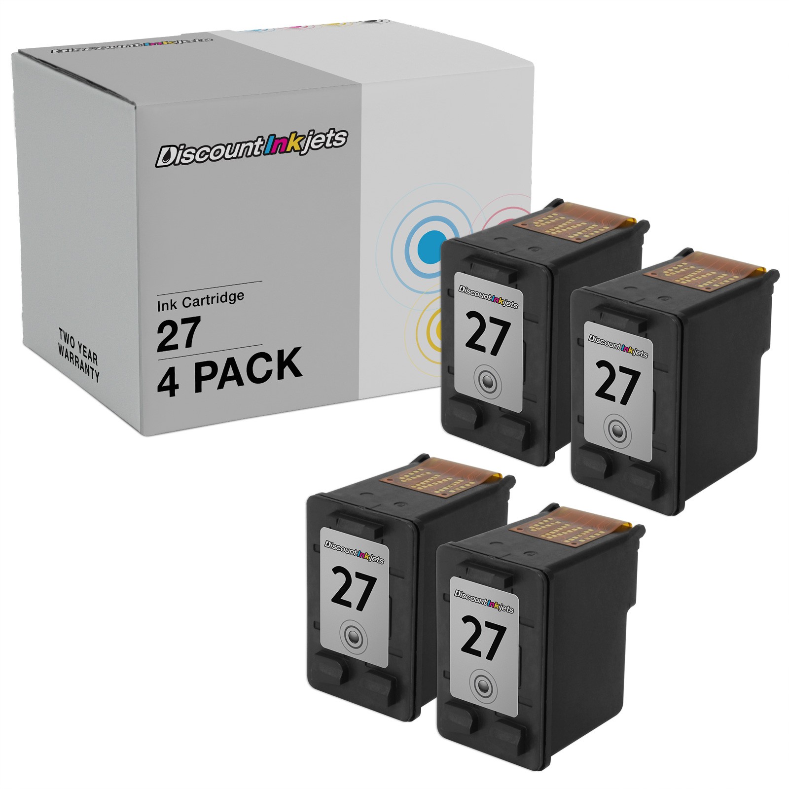 4PK Reman #27 for HP 27 C8727AN BLACK Ink Cartridge OfficeJet 5610xi 4315x 4315v