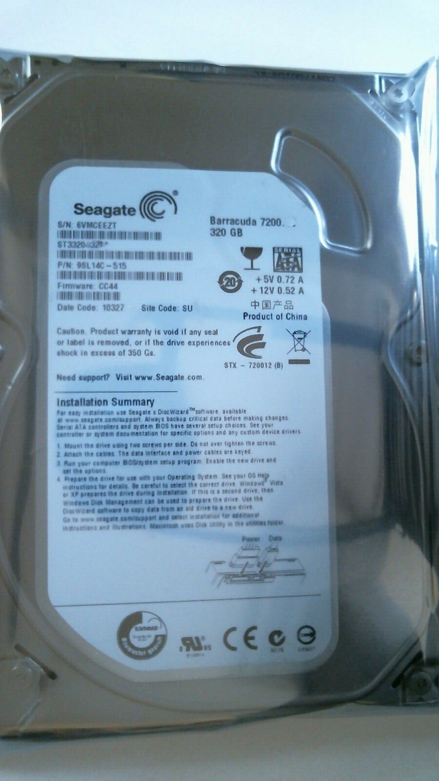 Seagate Barracuda   Desktop 3.5" ST3320813AS 320GB 7200RPM 8MB S-ATAII