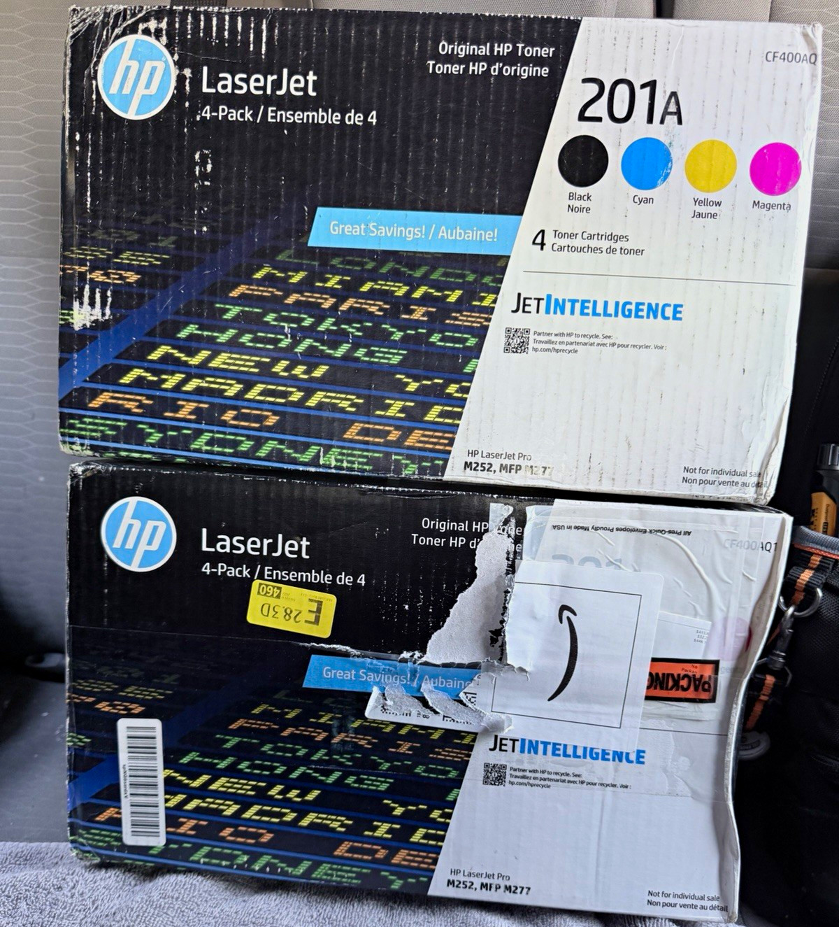 (Lot of 2) HP 201A CF400AQ1 Genuine Toner 4-Pack BK/C/Y/M for LaserJet