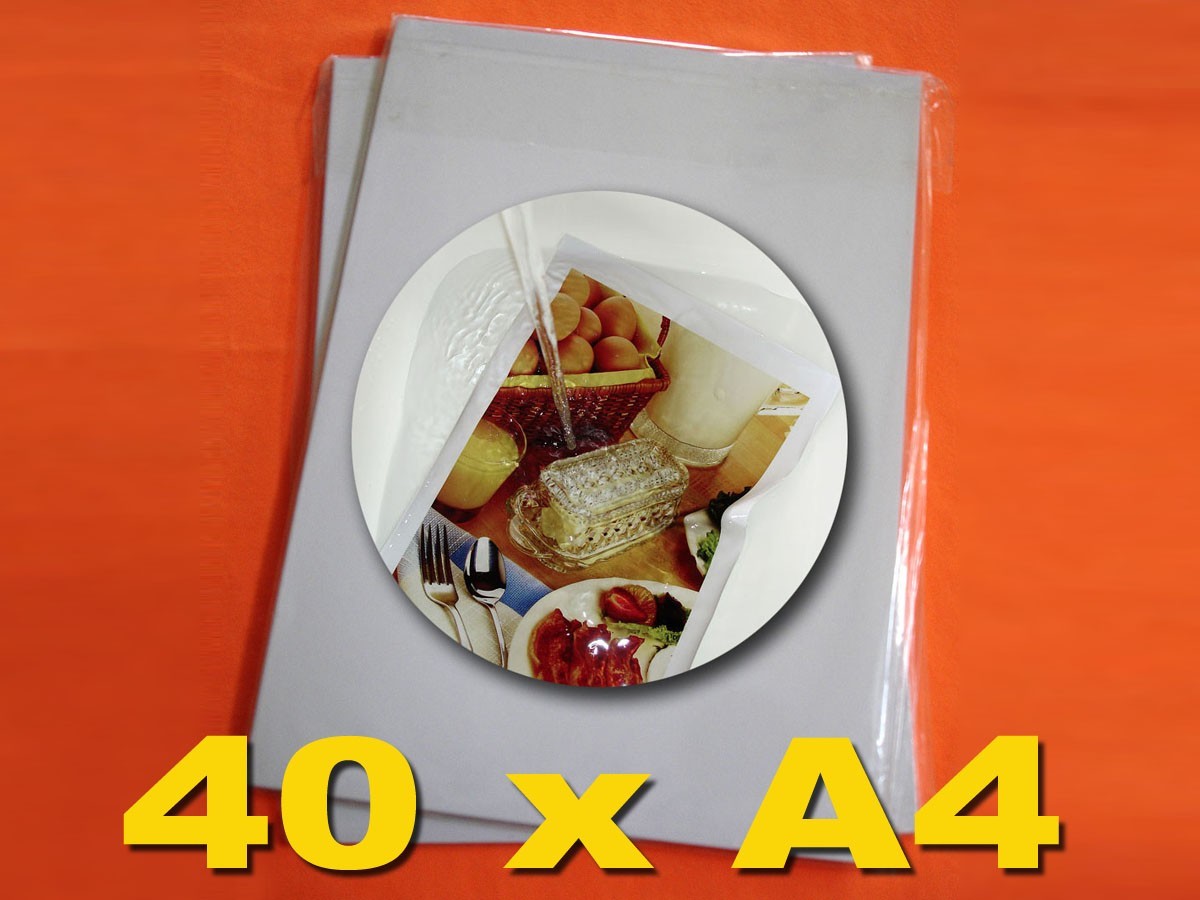 40 Sheets A4(8.3" x 11.7") Adhesive Glossy Photo Paper, Water Resistant