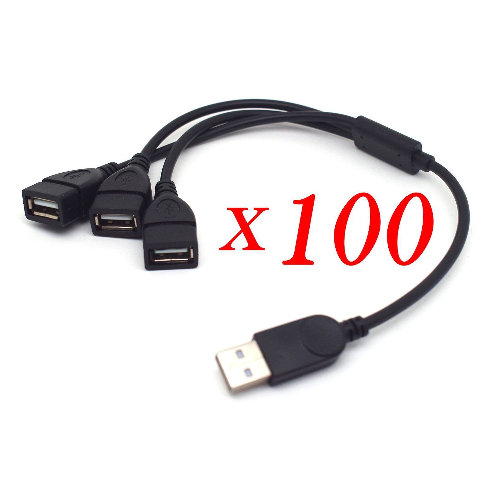 100xUSB A Male to 3 USB A Female Multi-Port Charging & Data Sync Extension Cable