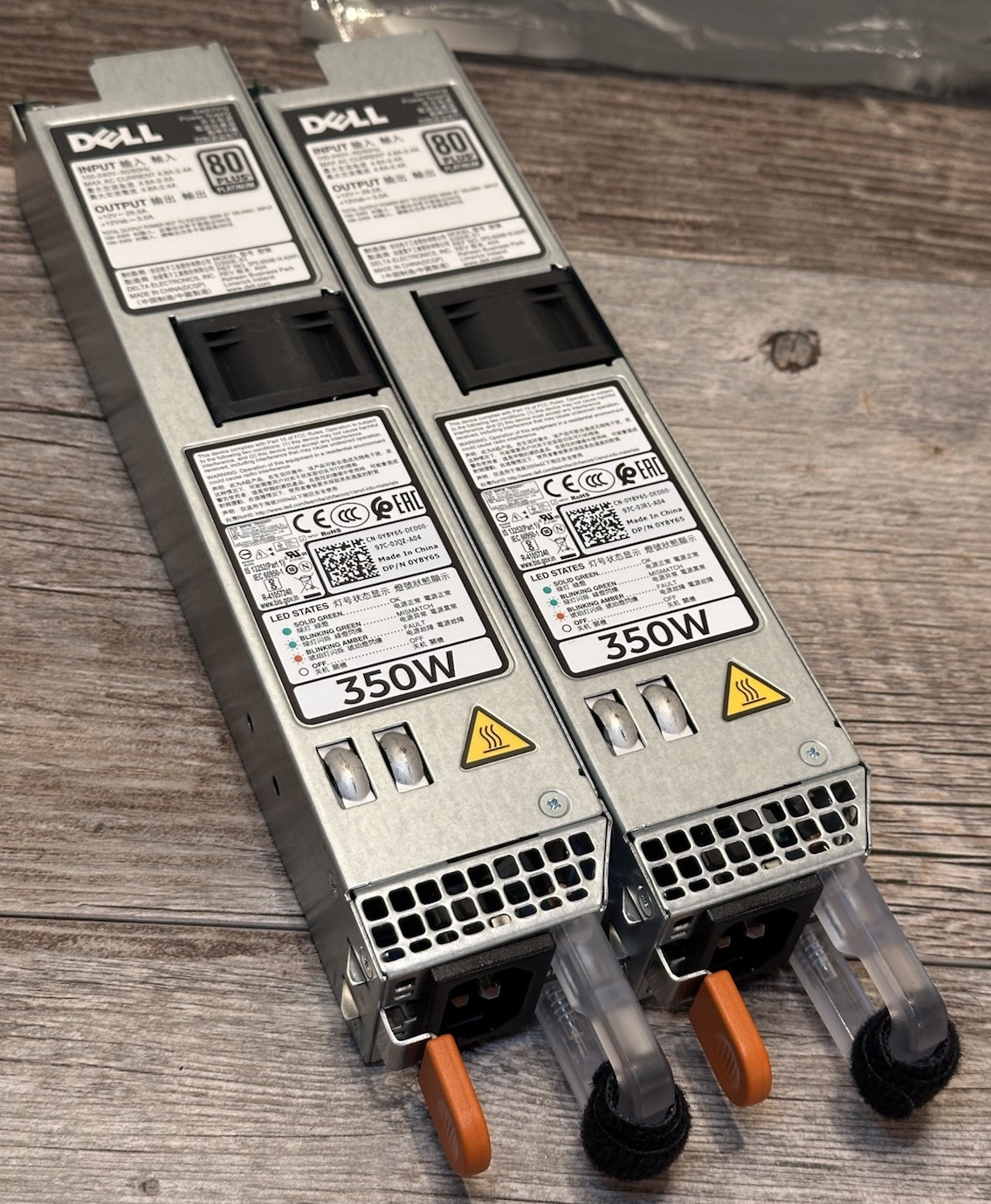 Lot of 2 Dell Y8Y65 240V 60Hz 4.8A 350W Switching Power Supply D350E-S1