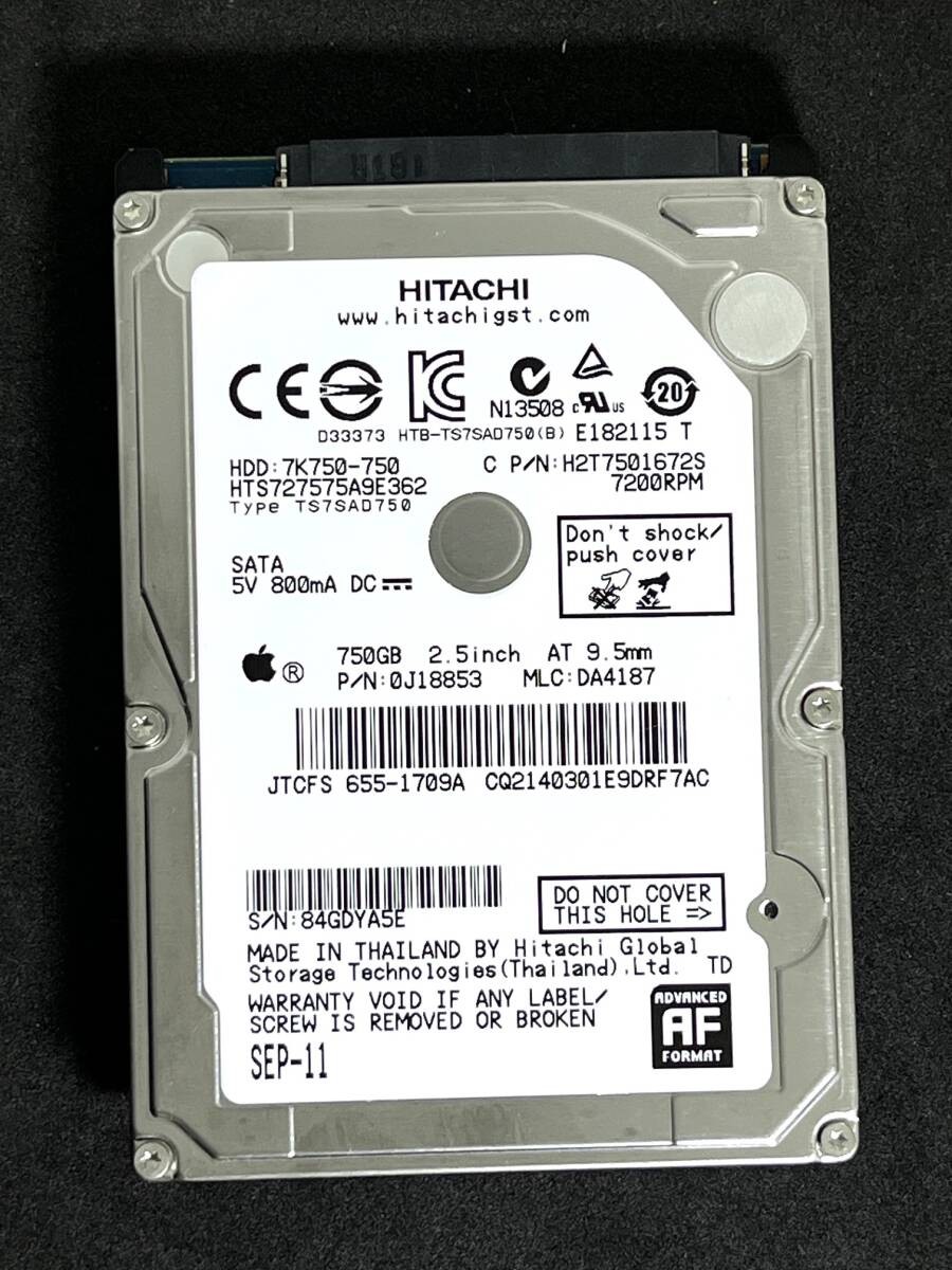 750GB  HTS727575A9E362 / HGST Hitachi [Usage time: 7249h] Good condition 2.5-in