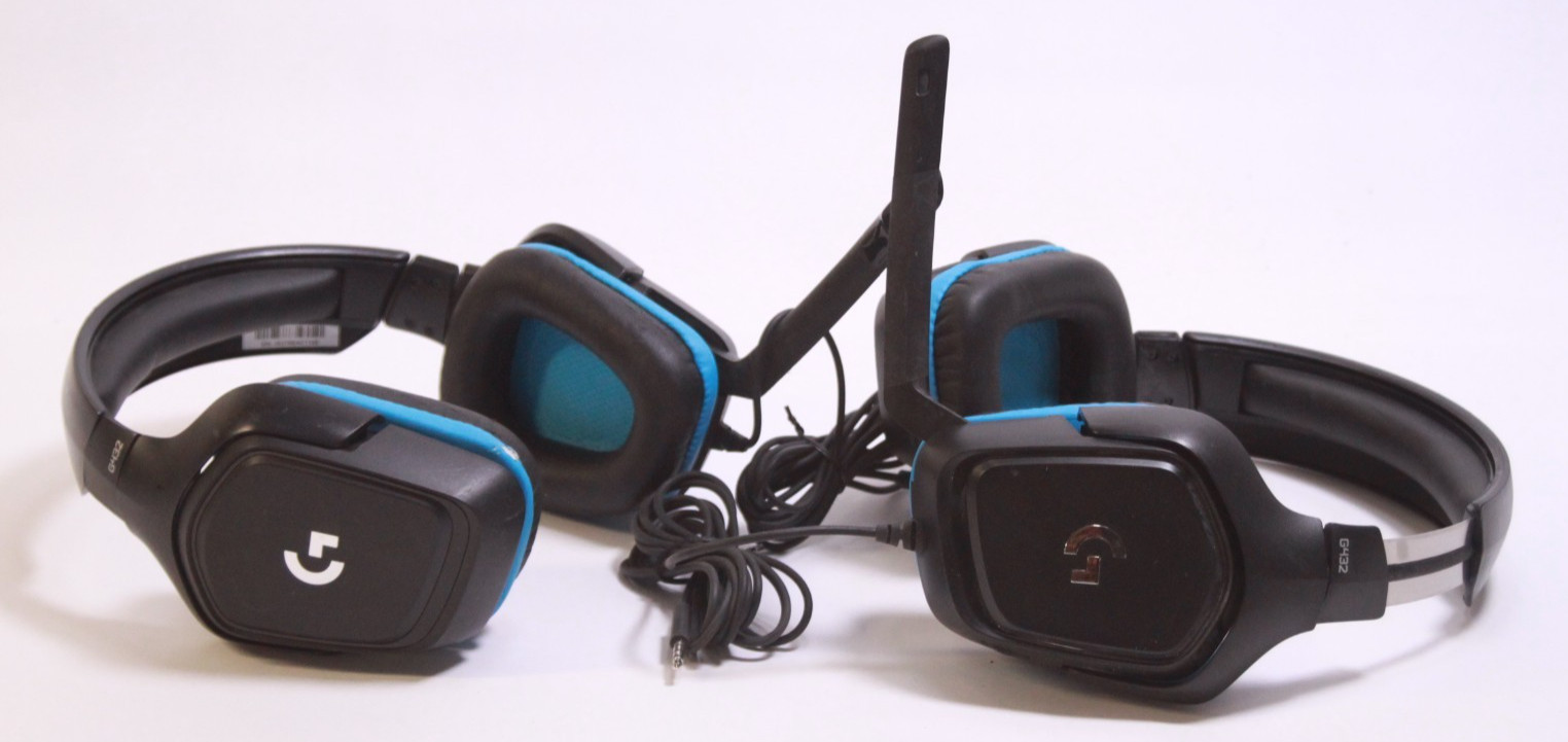 2X Logitech G432 DTS x 7.1 Surround Sound Wired PC Gaming Headsets Pre-Owned