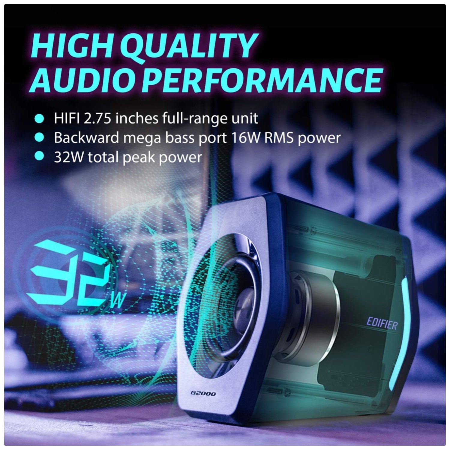 EQ Mode Multimedia Speakers with Subwoofer Output