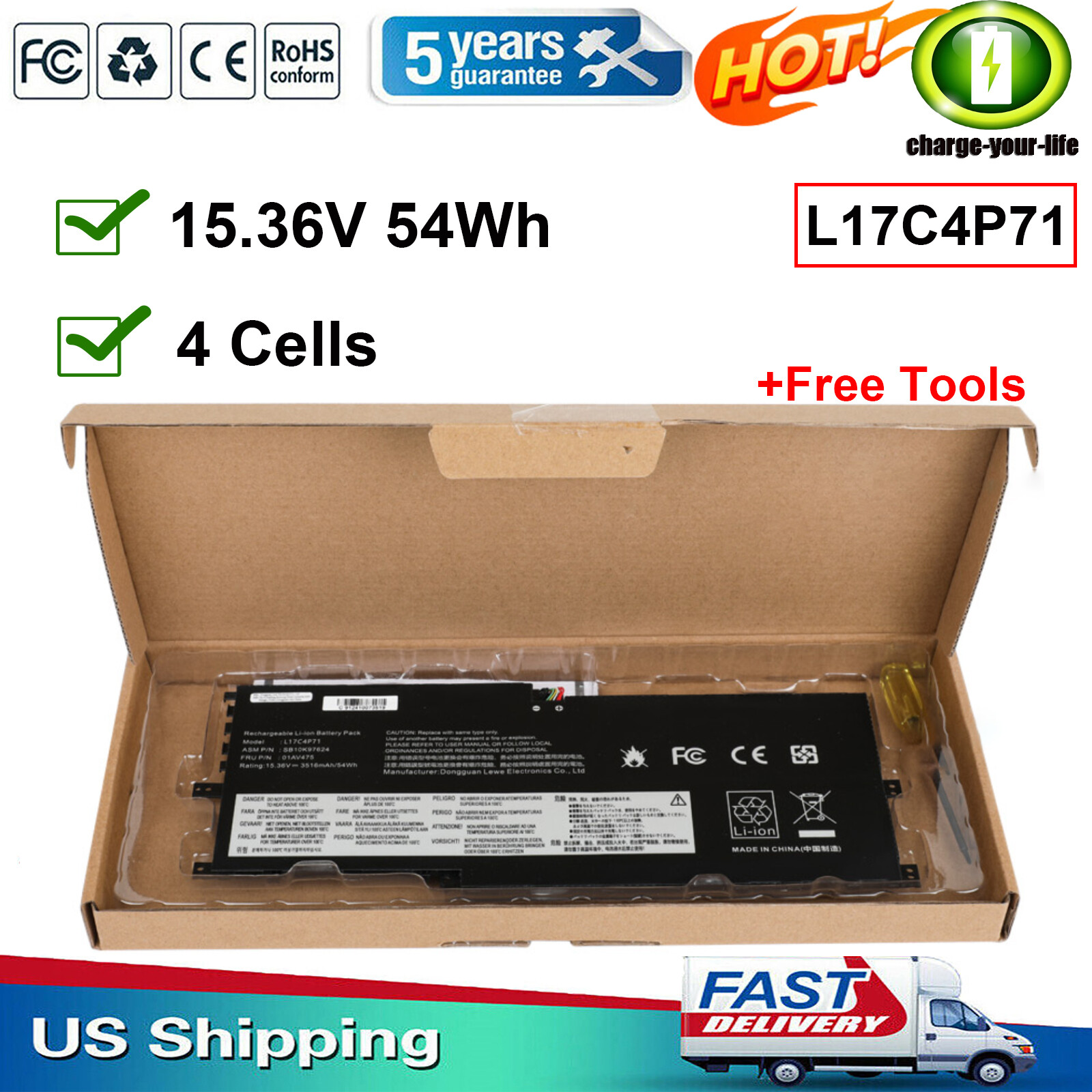 NEW L17C4P71 L17M4P73 01AV475 Battery For Lenovo ThinkPad X1 Yoga 3rd Gen Series